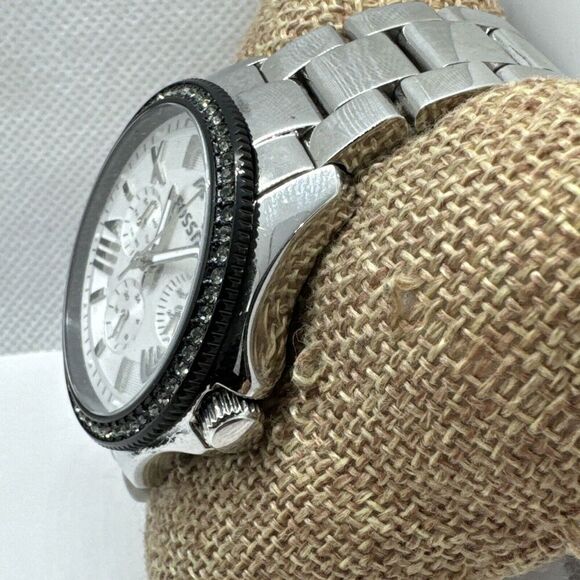 Fossil Cecile AM4509 Women's Silver Stainless Steel Analog Quartz Watch AEA438 - Picture 2 of 11